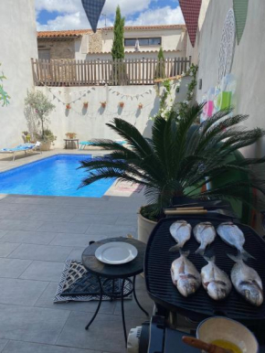 Stylish large house with heated pool in historic village